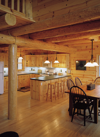 Rustic Knotty Pine Kitchen Cabinets